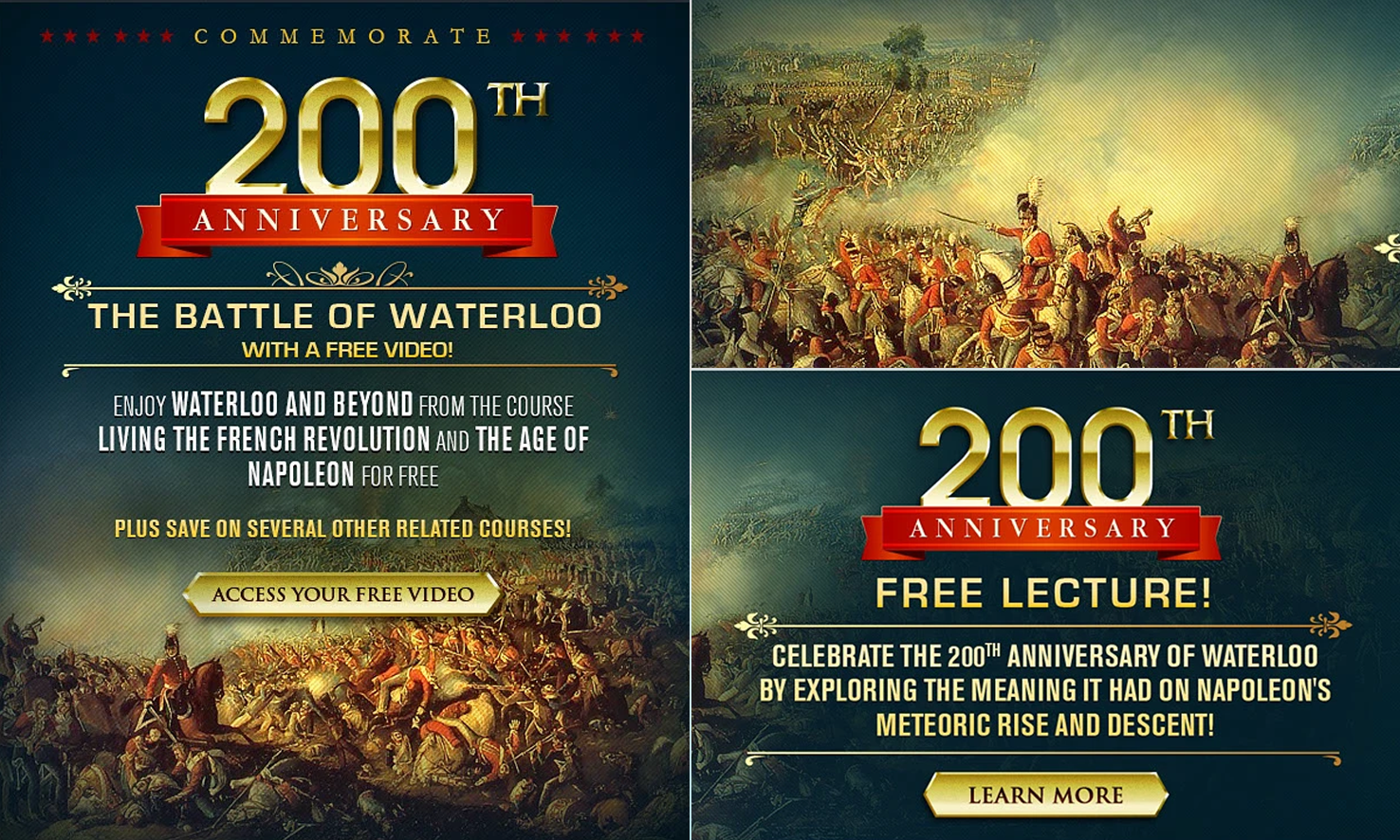 The Great Courses Battle of Waterloo 200th anniversary campaign designs
