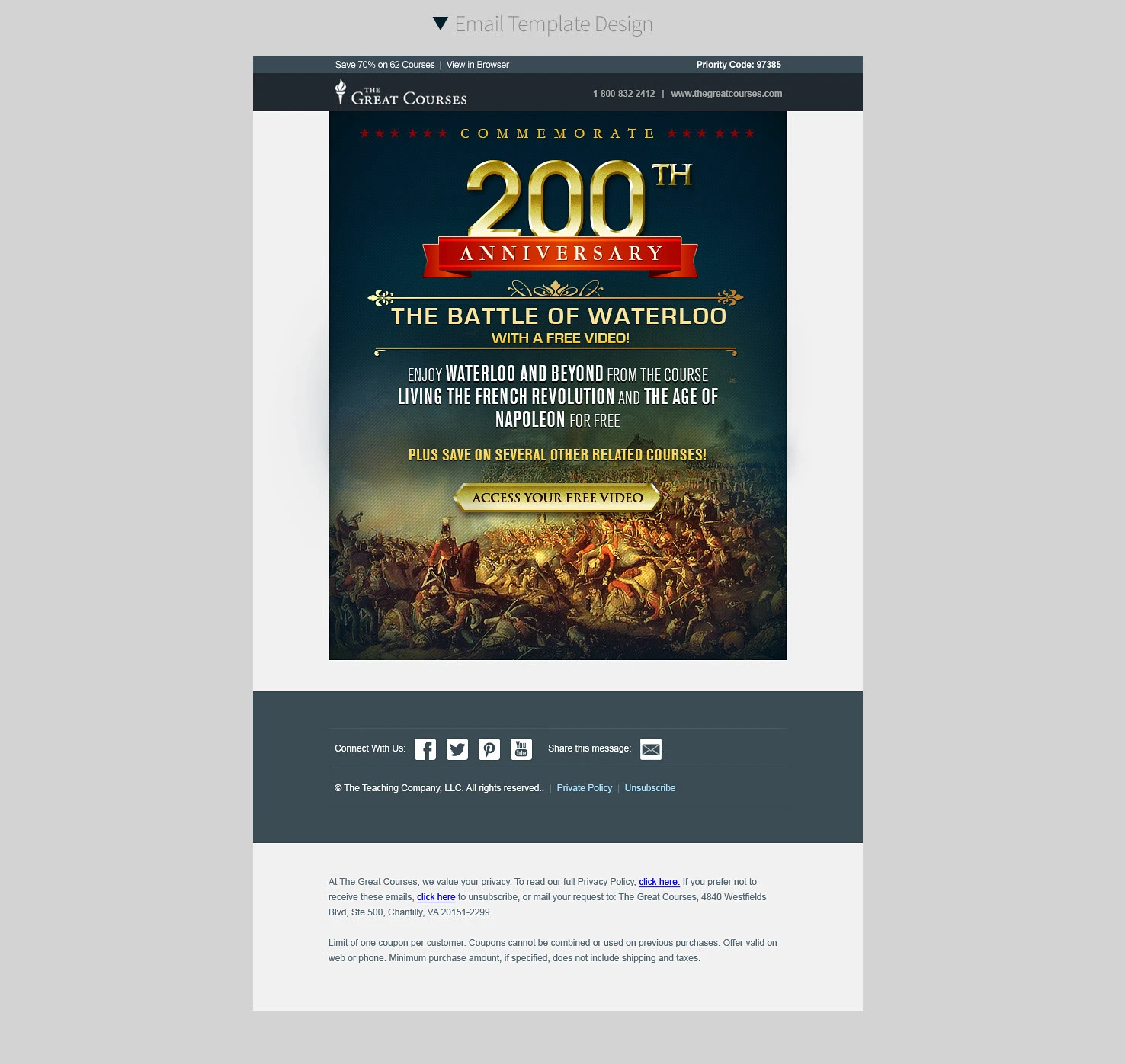 Waterloo anniversary email template