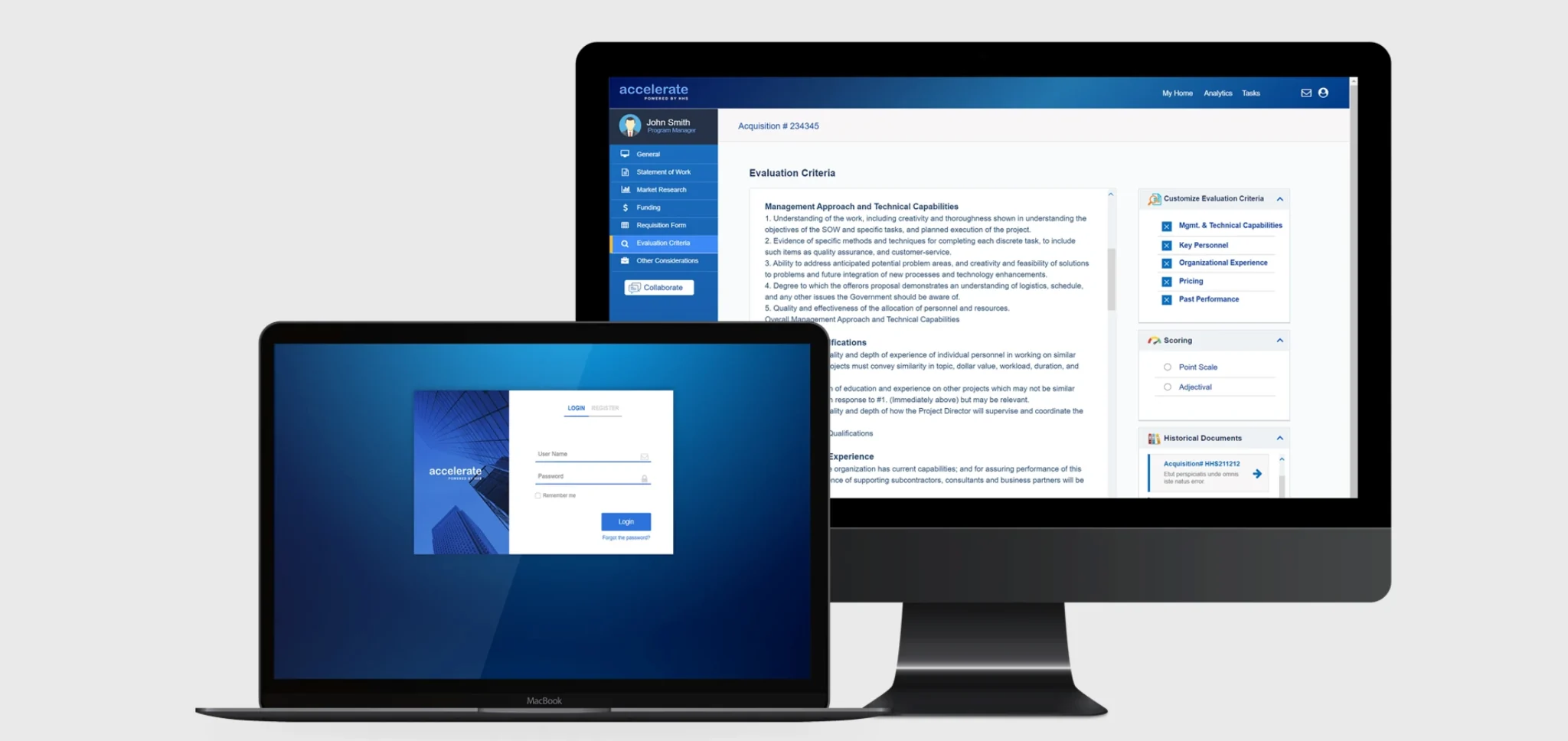 HHS Accelerate case study — Application screen mockups