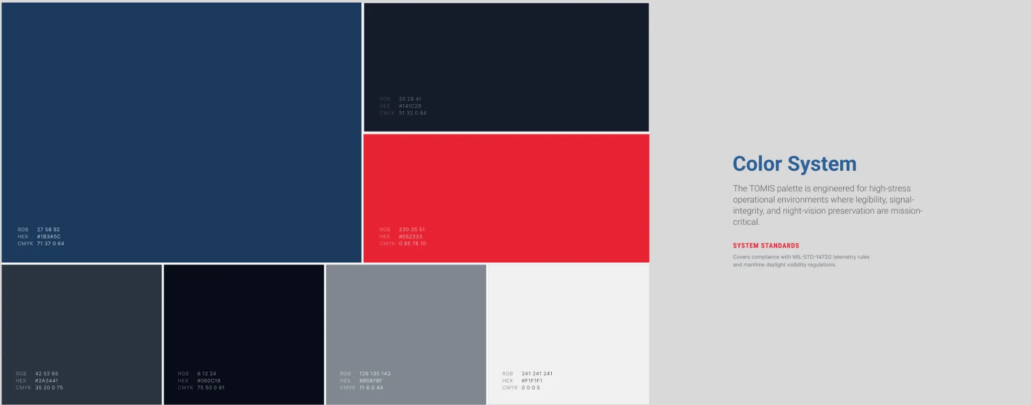 TOMIS brand identity project — Brand color system